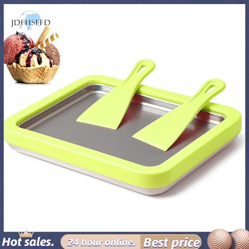 [jdfhsffd] Máy làm kem cuộn tự làm với 2 dụng cụ cạo cho kem cán tự chế Sữa chua đông lạnh Gelato So