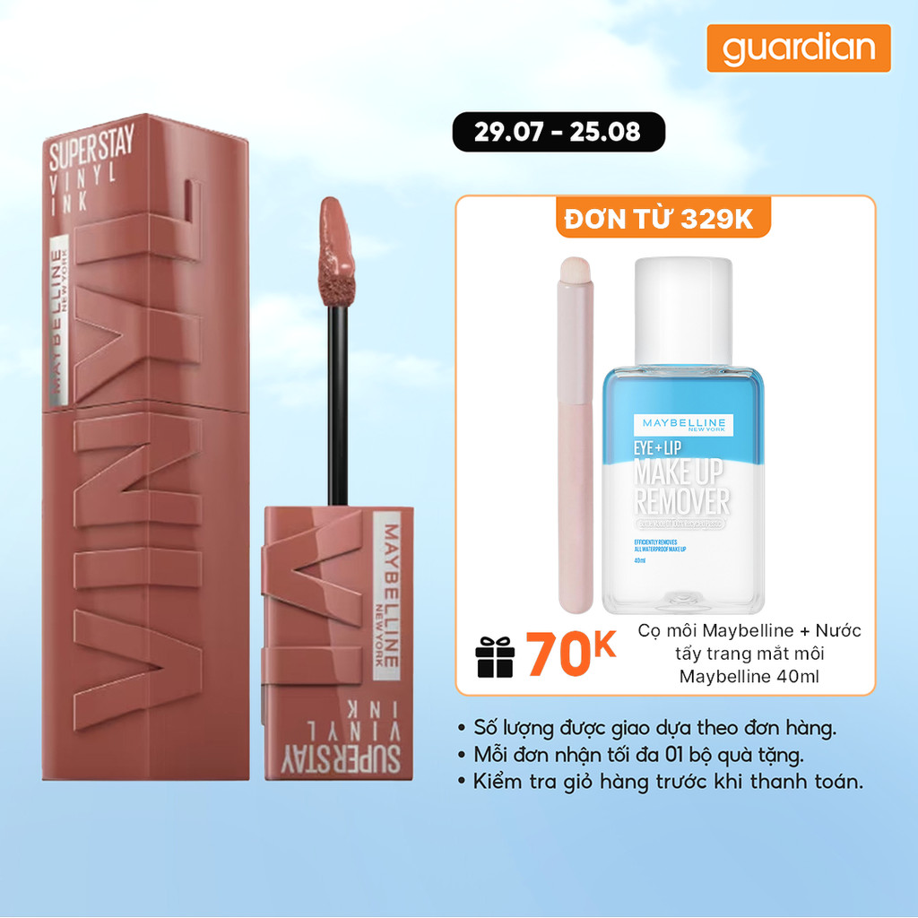 Son Kem Bóng Maybelline Super Stay Vinyl Ink #120 Punchy Cam Đất 4.2ml