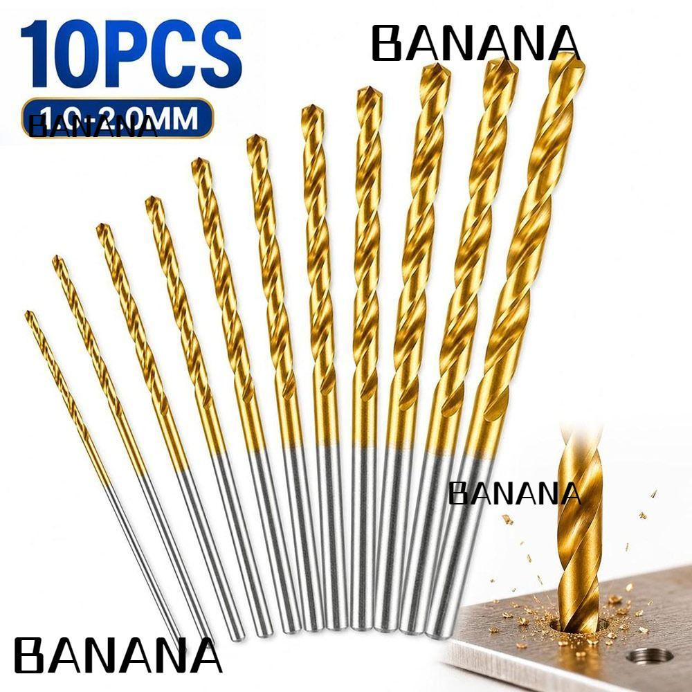 BANANA1 10 Mũi khoan xoắn, Mũi khoan cacbua vonfram 1.0-2.0mm bằng thép vonfram, Dụng cụ khoan kim l