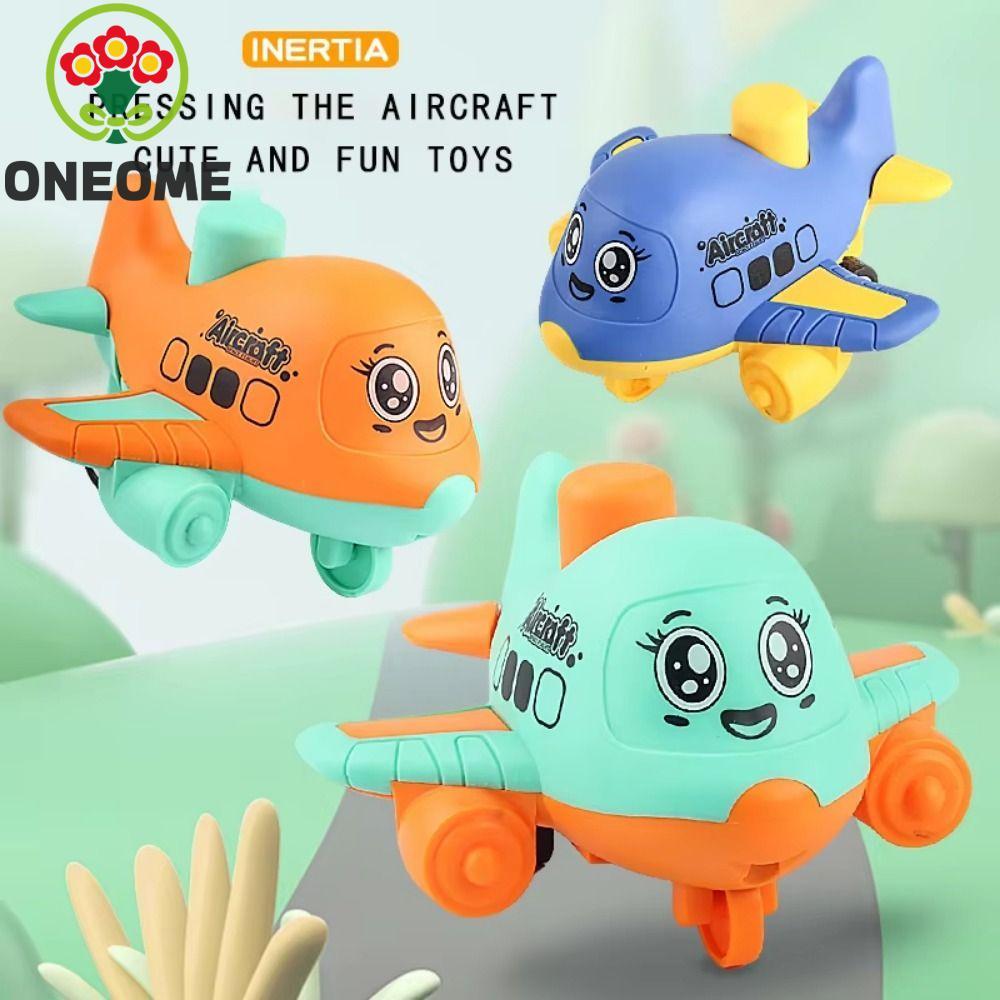 ONEOME Press and Go Car Toy, Puzzle Education Aircraft Inertia Car Model, Creative Cartoon Aircraft 