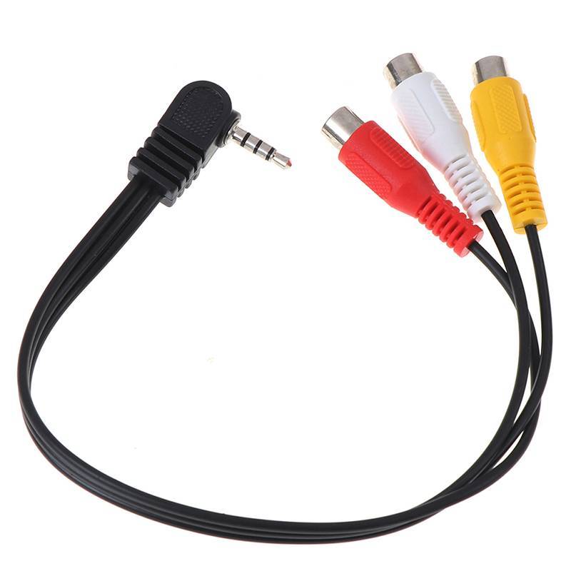 Any2Get5% tắt phích cắm góc AV 3,5 mm sang 3 bộ chuyển đổi Video âm thanh RCA Female Ja