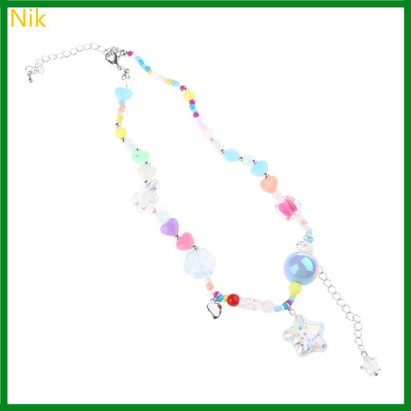 Nik Cao Cấp Pha Lê Đính Hạt Vòng Cổ Bohemian Trái Tim Ngôi Sao Vòng Cổ Handmade Bohemian Hạt Cổ Xươn