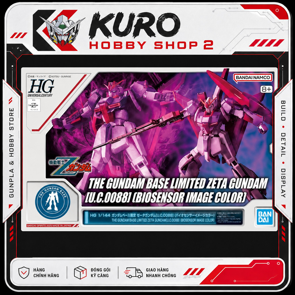 [CÓ SẴN] HGUC 1/144 Gundam Base Limited MSZ-006 Zeta Gundam (U.C.0088) Biosensor Image Color - Mô Hì