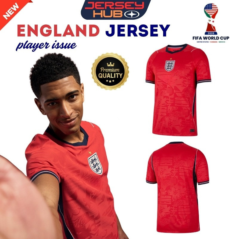 England Jersey World Cup 2026 Jersi England Sân khách Jersey tuyển Anh Số phát hành cầu thủ [SẴN SÀN