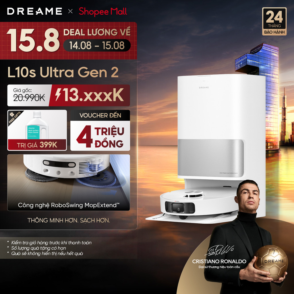 Dreame L10s Ultra Gen 2/L10s Ultra Gen 3/D20 Ultra/L10 Ultra Robot hút bụi thông minh | Lau xoay kép | BH 24 tháng