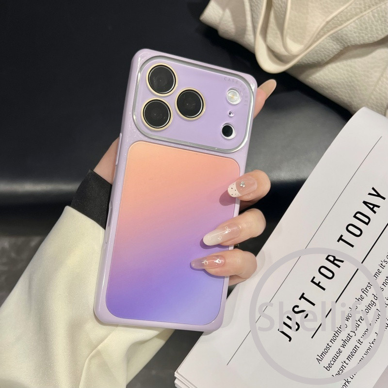 Vỏ điện thoại gương bảo vệ toàn diện Shellify Luxury square halo gradient phù hợp cho iPhone 13 14 1