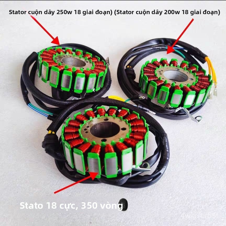Cuộn điện stator 18 cực cho xe ba bánh 200W-350W bền bỉ linh kiện chất lượng
