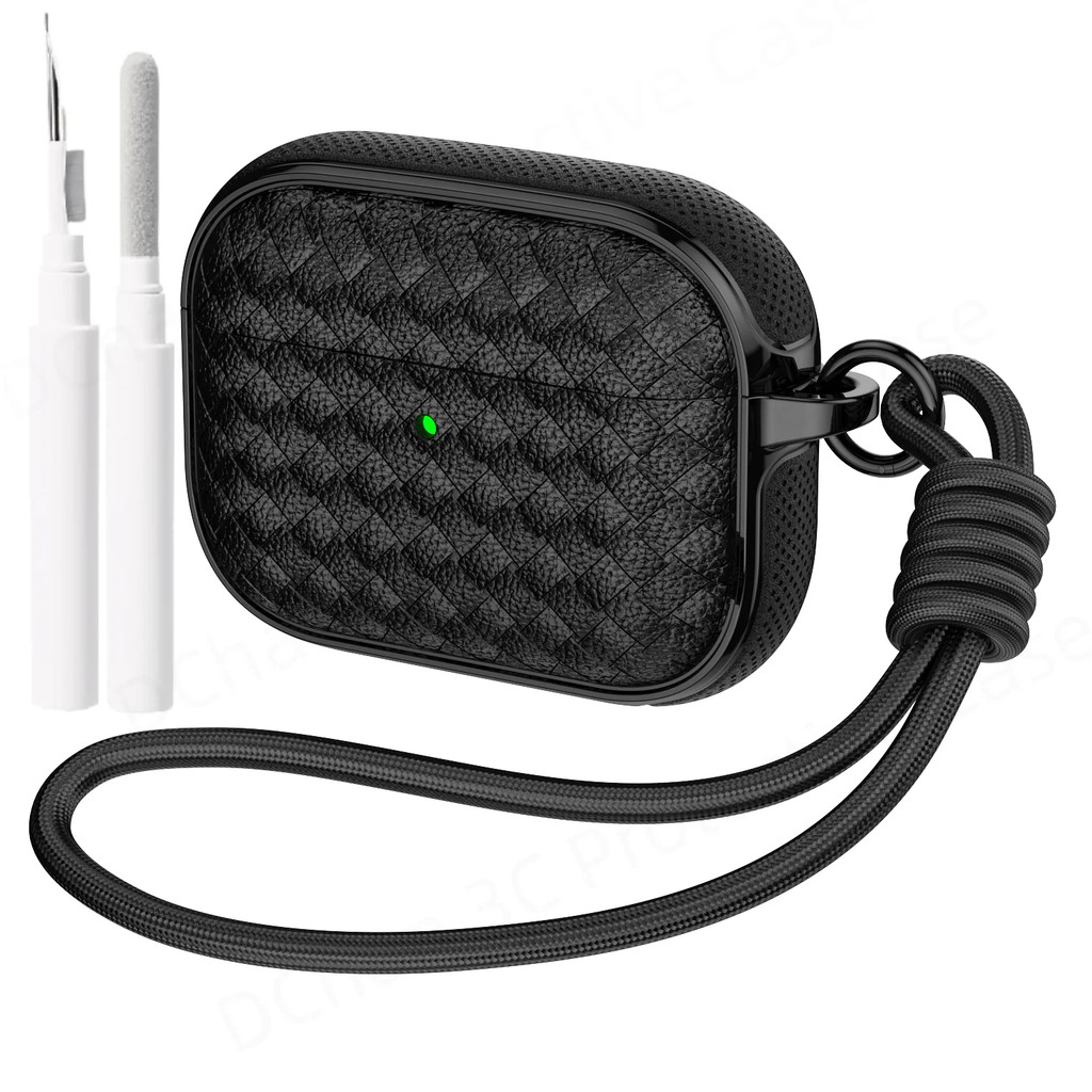 2026 Ốp Lưng Cho AirPod 4 3 Pro 2 3 Pro Full Cover Họa Tiết Da Có Dây Buộc Chống Mất Dành Cho AirPod