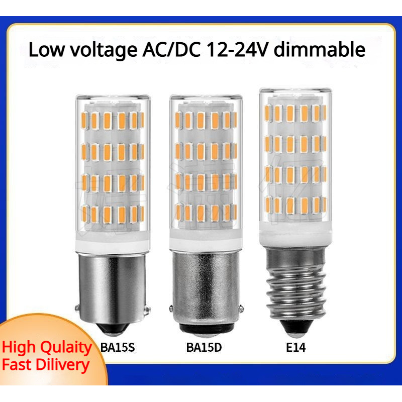 [Điện áp thấp AC / DC12-24V] Đèn LED ngô E14 5W Bóng đèn led gốm B15 có thể điều chỉnh độ sáng BA15D