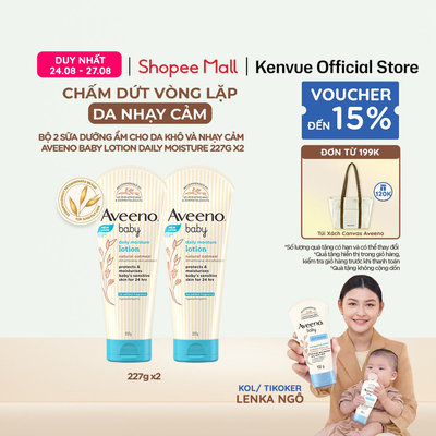 Bộ 2 Sữa dưỡng ẩm cho da khô và nhạy cảm Aveeno Baby Daily Moisture 227g