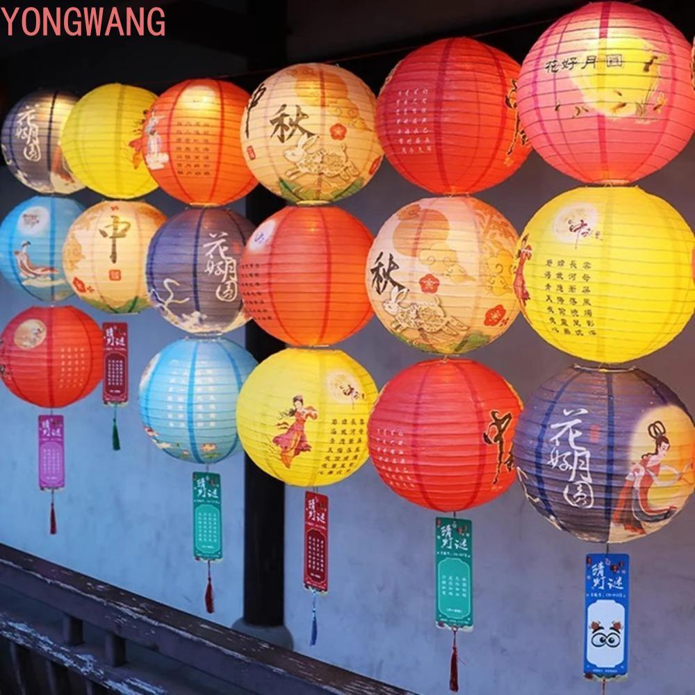 Lễ hội YONGWANG66ZX Đèn lồng cổ, Đèn lồng trung thu treo truyền thống của Trung Quốc, Đèn lồng DIY D