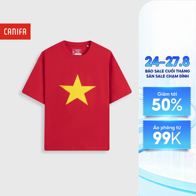 Aó thun Việt Nam unisex người lớn ngắn tay in sao vàng CANIFA 5TS26S016