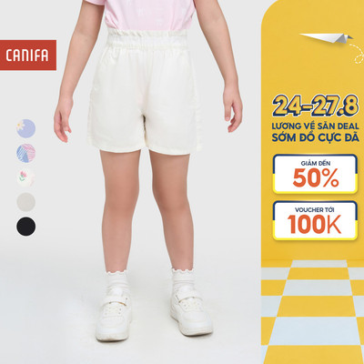 Quần đùi bé gái CANIFA dáng chữ A cạp bèo 1BS25S008