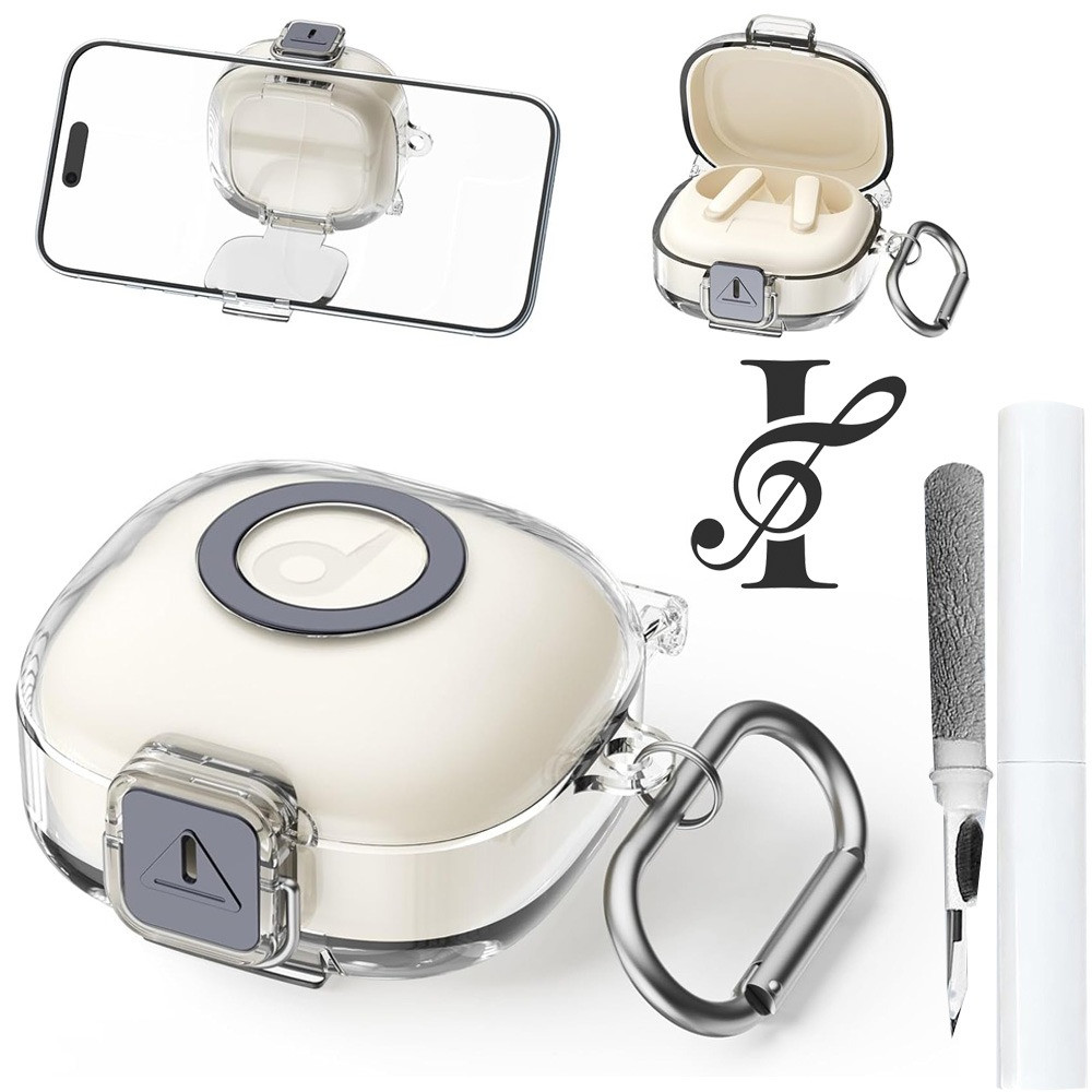 Ốp điện thoại P40i cho Soundcore P40i của Anker, Vỏ khóa an toàn TPU trong suốt có Carabiner và Bộ d