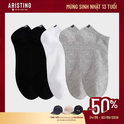 Combo 3 tất nam cổ ngắn dệt bo chun mềm ARISTINO - BIZMEN mix màu BSC011EDP03