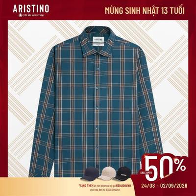 Áo Sơ Mi Nam Dài Tay Sọc Caro Aristino Dáng Ôm Slim Fit ALS1930Z