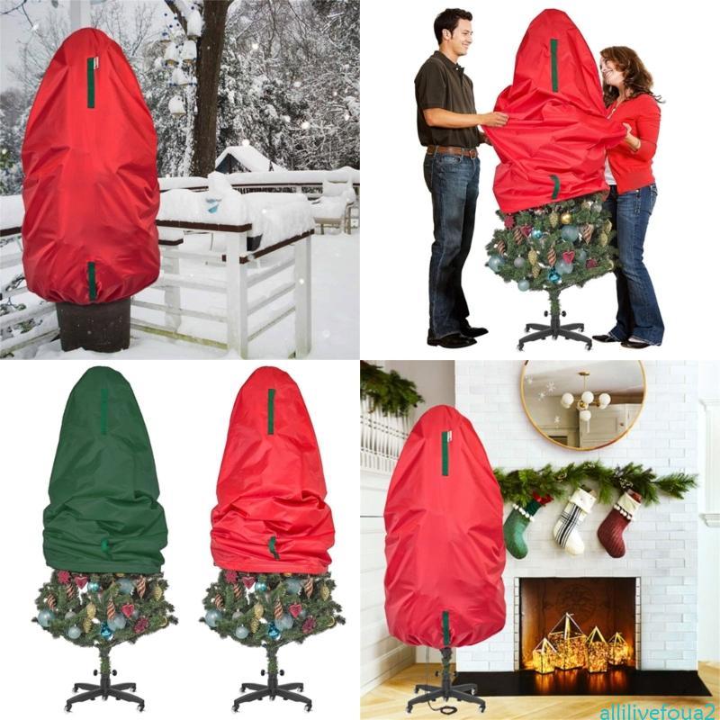 Allilivefoua2 Túi đựng cây thông Noel có tay cầm Vỏ bảo vệ cho đồ trang trí 36x25 Inch