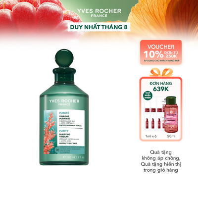 [MỚI] Giấm xả tóc làm sạch sâu và thanh lọc da đầu Yves Rocher Purity Purifying Vinegar 150ml