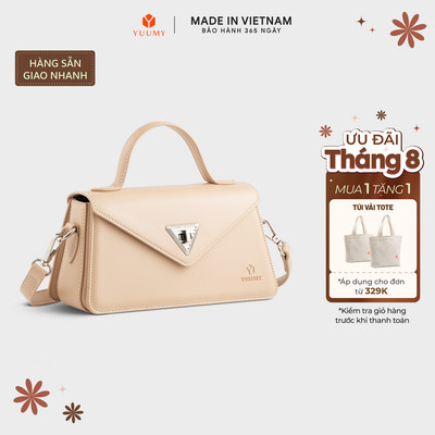 Túi Yuumy (Thời trang nữ phối khóa xoay kim loại sang trọng size 22 - Túi đeo chéo da Smooth YN243) Bagsmart