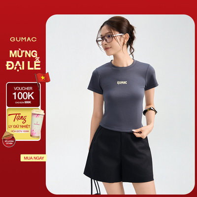 Áo Thun Nữ GUMAC Form Slim Cổ Tròn Co Giãn Ôm Dáng ATG05020