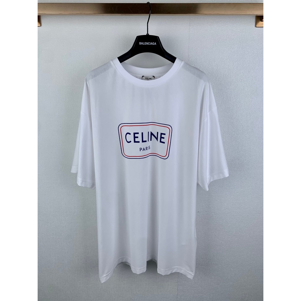 CELINE CELINE Nam Nữ Plus Kích Thước Tay Ngắn Cặp Đôi Phong Cách Kinh Doanh Đi Làm Raglan Tay Dày Kh