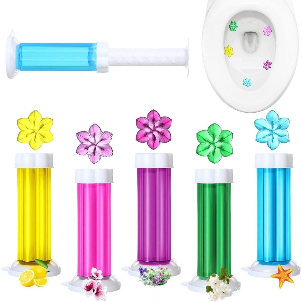 5 Pcs Toilet Gels 70 Count 5 Kinds Flower Stamp Bowl Gel Scent Toilet Stain Removal Cleaner Air Fres