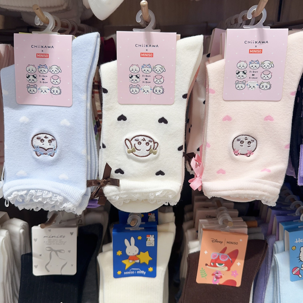 Chiikawa Vitality Tất Tóc Hoạt Hình Tất Nữ Mùa Thu Ngọt Ngào Nhật Bản Tất MINISO MINISO Sản Phẩm Cao