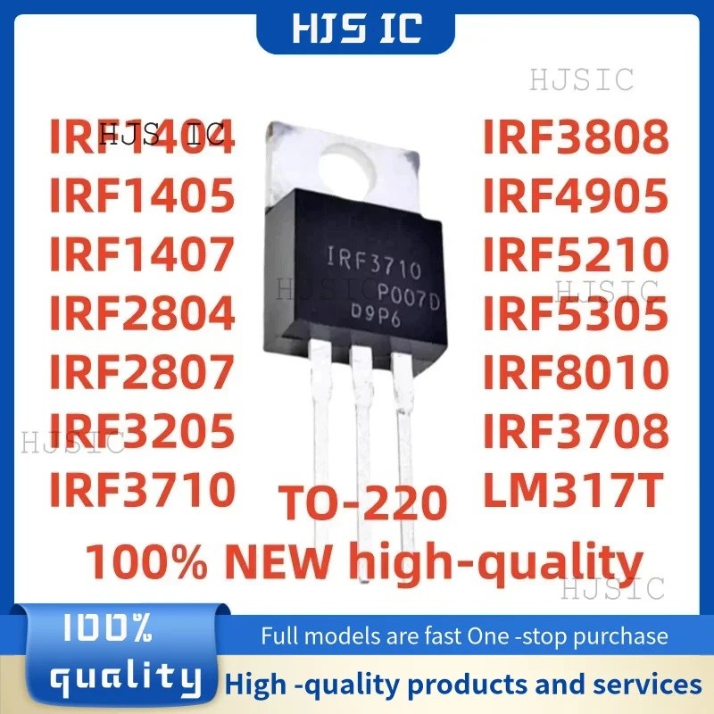 5 Mới IRF3205 IRF3710 IRF3808 IRF4905 IRF5210 IRF5305 IRF8010 IRF3708 IRF1404 IRF1405 IRF1407 IRF280