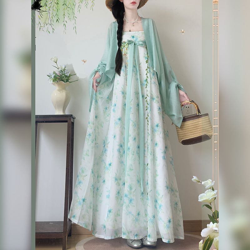 Yunjian Pavilion Famen Đền Hanfu Nữ Xuân Hè Đi Chơi Cổ Tích Phù Hợp Với Cải Tiến Qi