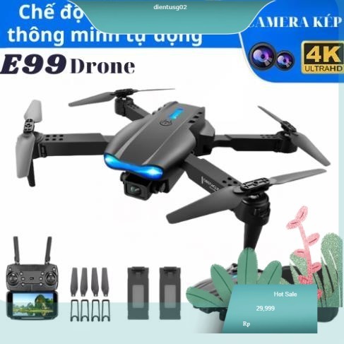 Flycam mini, Flaycam E99, Máy Bay Điều Khiển Từ Xa 2 Camera Siêu Nét Điều Khiển Kết Nối Wifi Điện Th