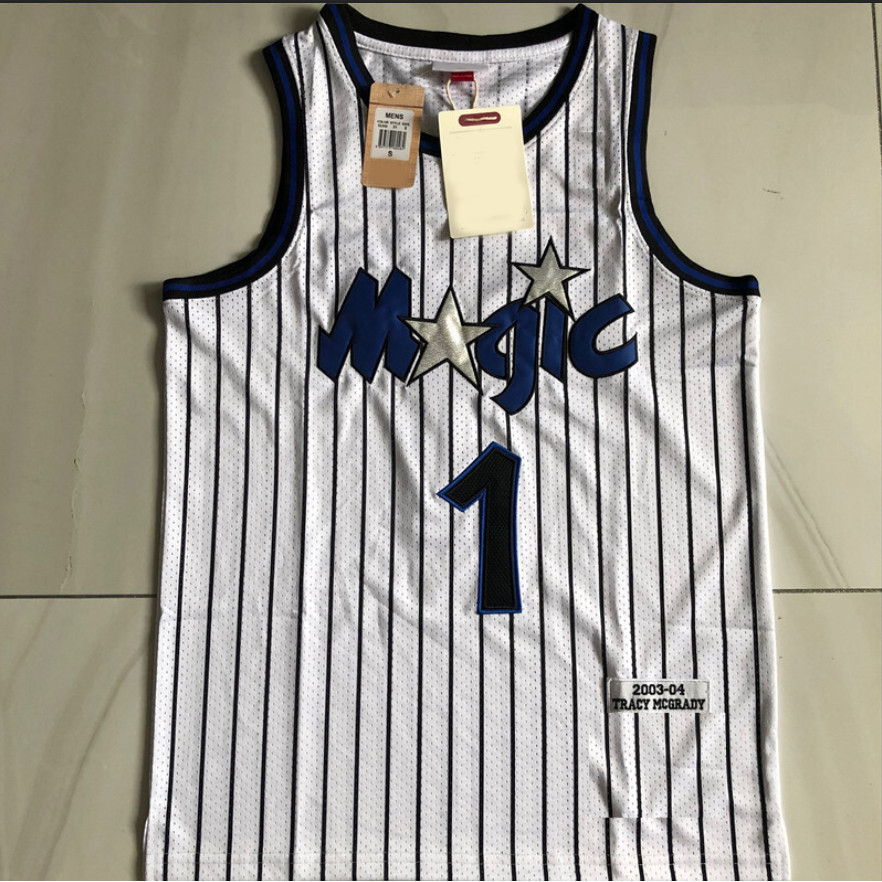 Áo bóng rổ thêu đầy đủ Orlando Magic Jersey McGrady Hardaway O`Neal