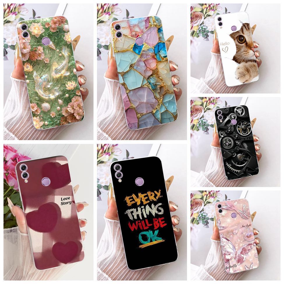 Dành Cho Honor 8X Ốp Lưng Trong Suốt Dễ Thương Sang Trọng Hoa Sơn Thoáng Mát Vỏ Điện Thoại Mềm JSN-L