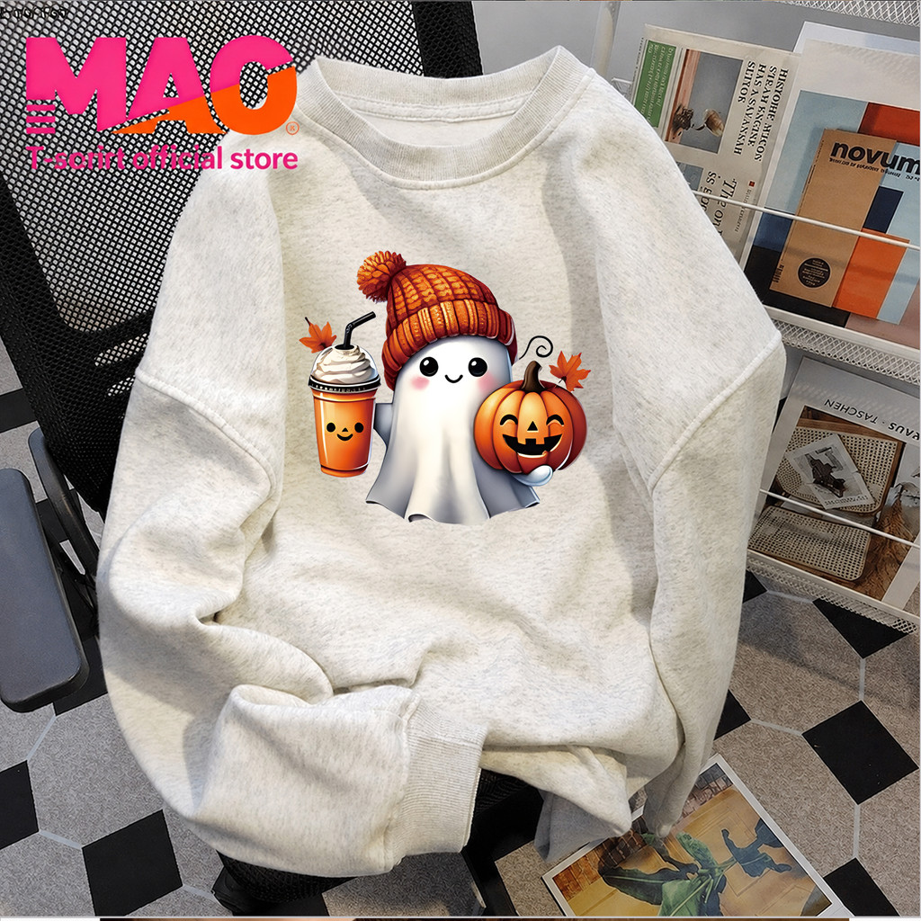 COD (Giao hàng tại Bangkok) MAO Shop Áo len cổ tròn cỡ lớn Họa tiết đồ họa Vải mềm phong cách Hàn Qu