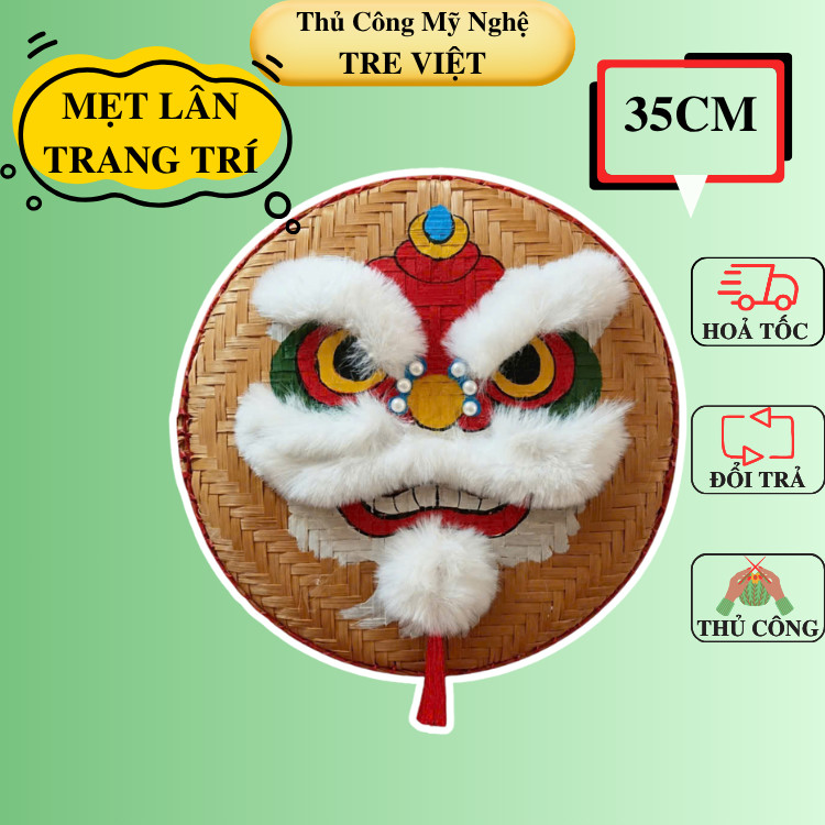 Mẹt LÂN trang trí Tết/ Trung Thu - Mẹt vẽ hình Đầu Lân