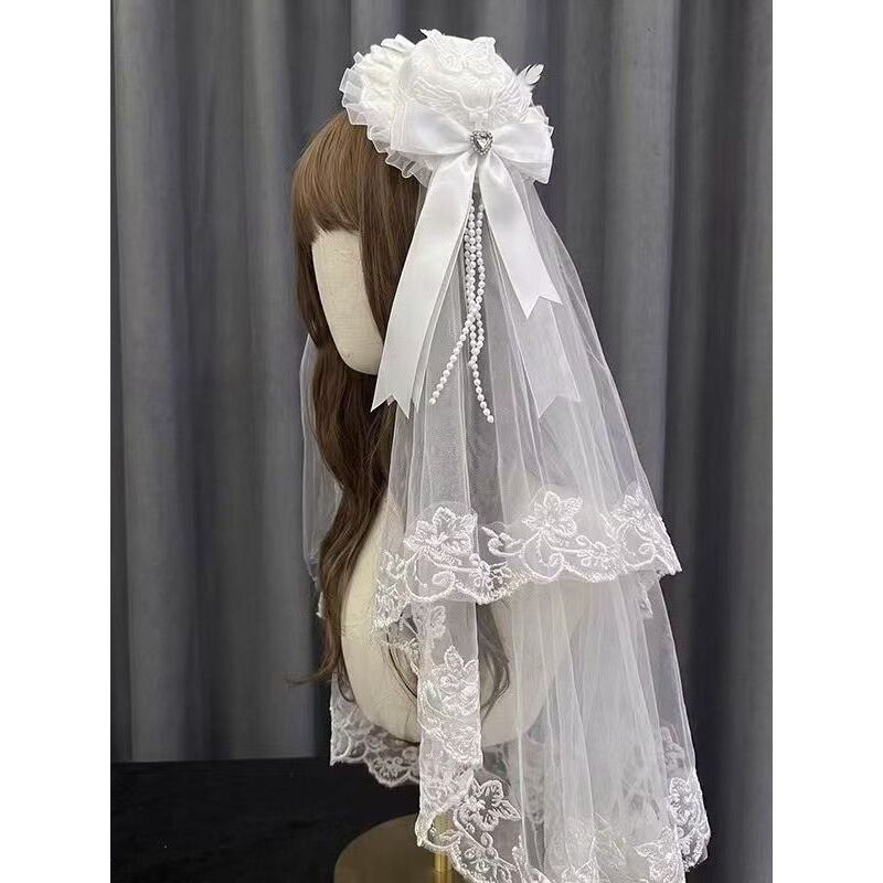 Phụ kiện lolita Phụ kiện tóc lolita Mũ nón Mũ nón Đối tượng nhỏ Gạc dài