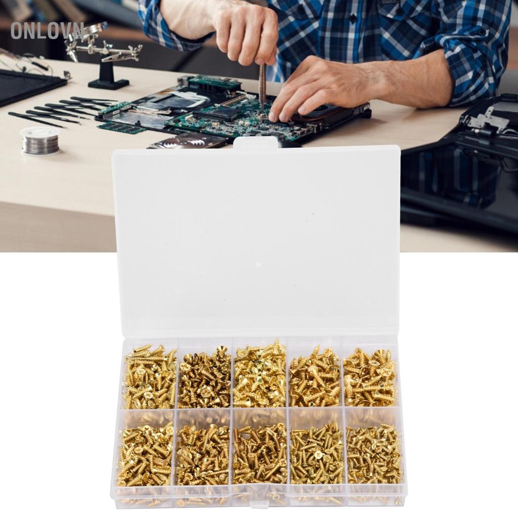 Onlovn Onlovn 1080 Chiếc Vít Tự Tháo Chữ Thập Sắt Chìm Đầu Assortment Kit M2 M2.5 M3