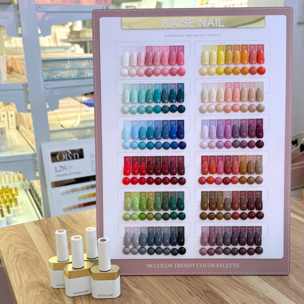 Sơn gel Kaise 96 màu cao cấp, tặng bảng màu tặng base top, chất sơn đặc mướt. NailGaoGao