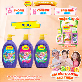 Chai Sữa Tắm Gội cho bé Carrie Junior hương trái cây thiên nhiên 700g - 3 mùi hương