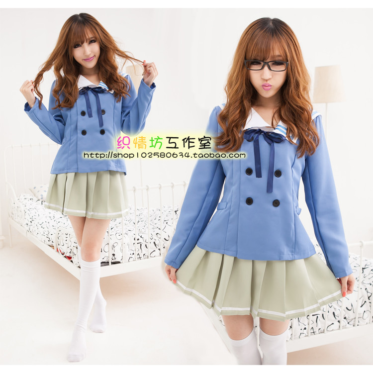 Beyond the Realm Kuriyama Miku / Nase Mizuki / Shindo Ai COSPLAY Đồng phục học sinh