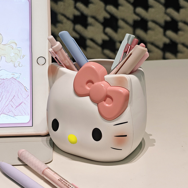 Hộp đựng bút Kawaii Kitty Sáng tạo Máy tính để bàn Hộp đựng bút văn phòng
