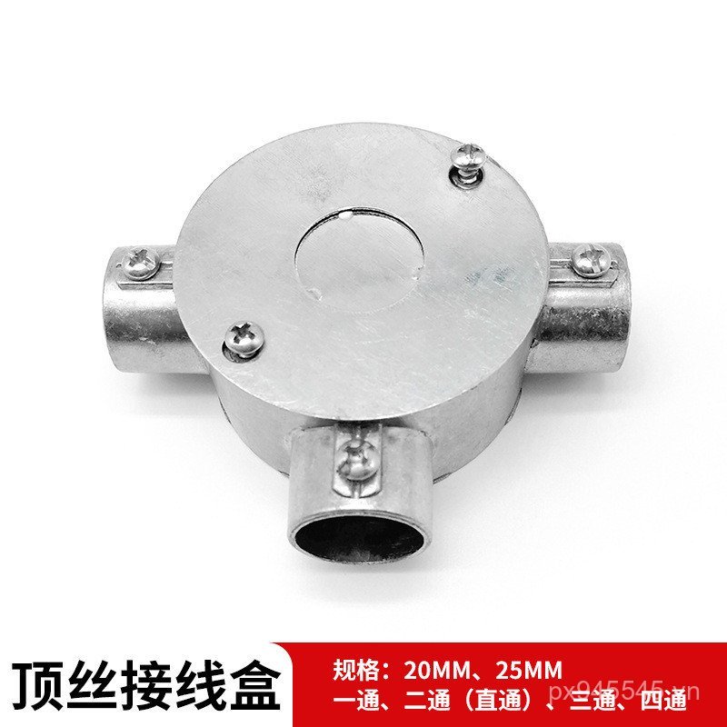 2025KBG Hợp Kim Nhôm Dây Sắt Ống Chia Hộp Kết Nối Ren Răng Mạ Kẽm Tee JDG Top Dây Nối Hộp VF1F