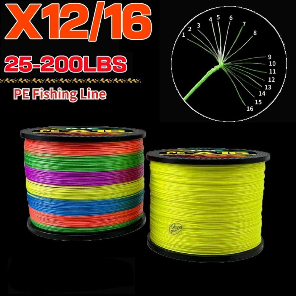 100 / 300M 16 Dây Bện Đa Dây PE 25-200LB Siêu Mạnh Bền Làm Mịn Giải Quyết Nhật Bản Dụ Lineing Mồi Câ