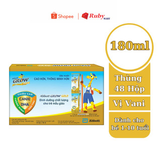  Thùng 48 Hộp Sữa Bột Pha Sẵn Abbott Grow Gold Vani 180ml 