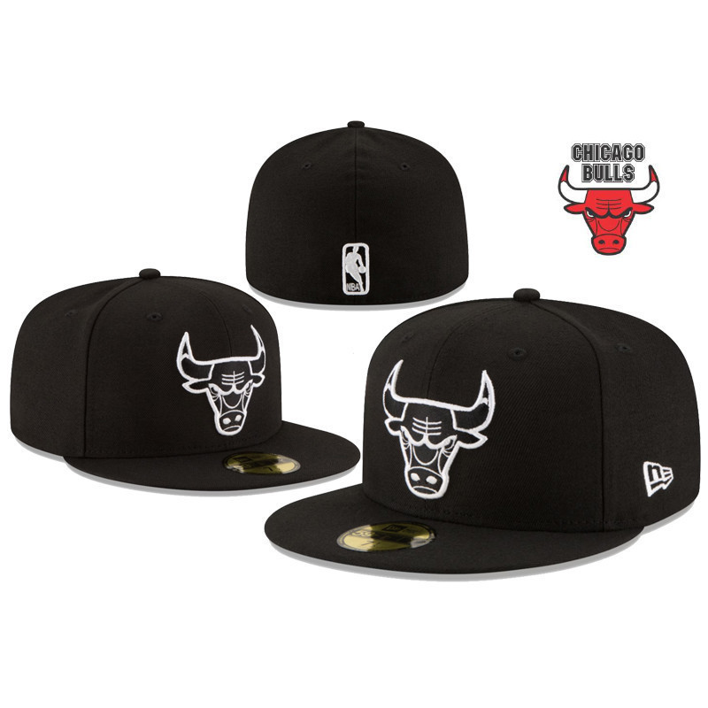 Mũ lưỡi trai Chicago Bulls 59FIFTY thêu logo chính hãng, màu đen phù hợp cho cả nam và nữ