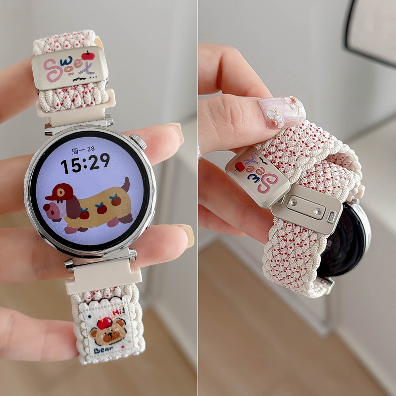 Dây đeo gấu nhỏ có khóa từ tính cho Samsung Galaxy Watch 7 FE 6 5 4 / Watch 6 Classic 5Pro 4Classic 