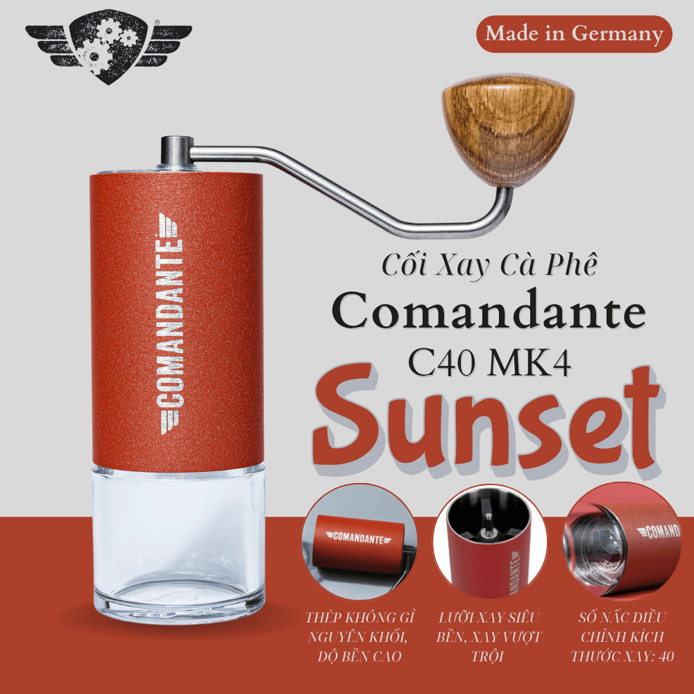 Cối Xay Cà Phê Comandante C40 MK4 Nitro Blade - Sunset - 40 Nấc Xay - Made In Germany