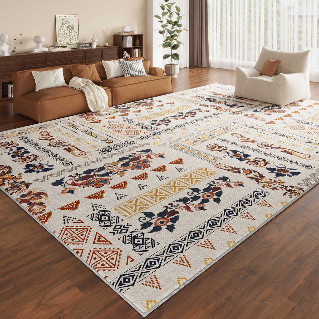 Thảm Phòng Khách Phong Cách Châu Âu Có Thể Giặt Được Lau Pháp Retro Sofa Cà Phê Thảm Phòng Ngủ Đầu G