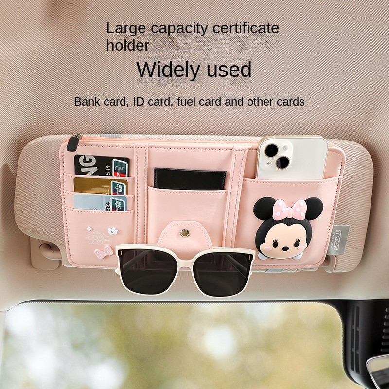 Strawberry Bear Automotive Sun Louver Storage Clip Multifunctional Document Bag Car Glasses Clip Hol