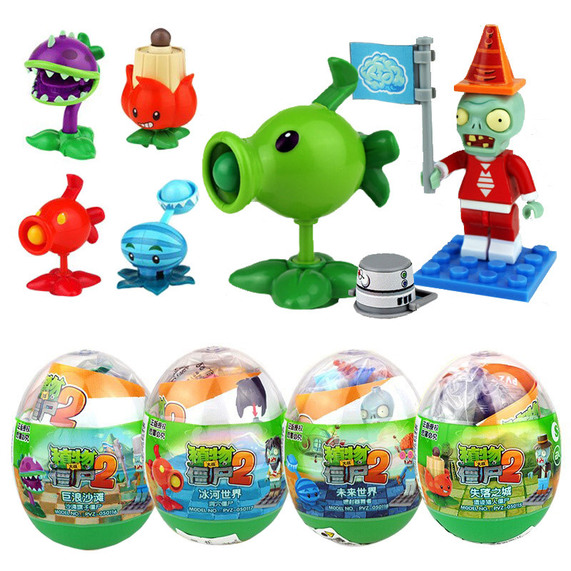 Thực vật vs. Zombie Viên Đồ Chơi Khối Xây Dựng Lắp Ráp Zombie Đồ Chơi Mô Hình Trứng