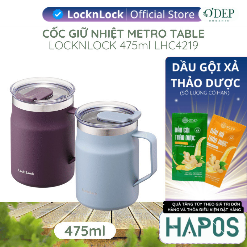 Cốc giữ nhiệt 475ml LocknLock Chính hãng Metro Table Mug LHC4219SBLU - HAPOS LSA